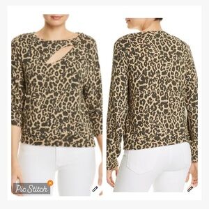 LNA Brushed Phase Leopard Print Sweater